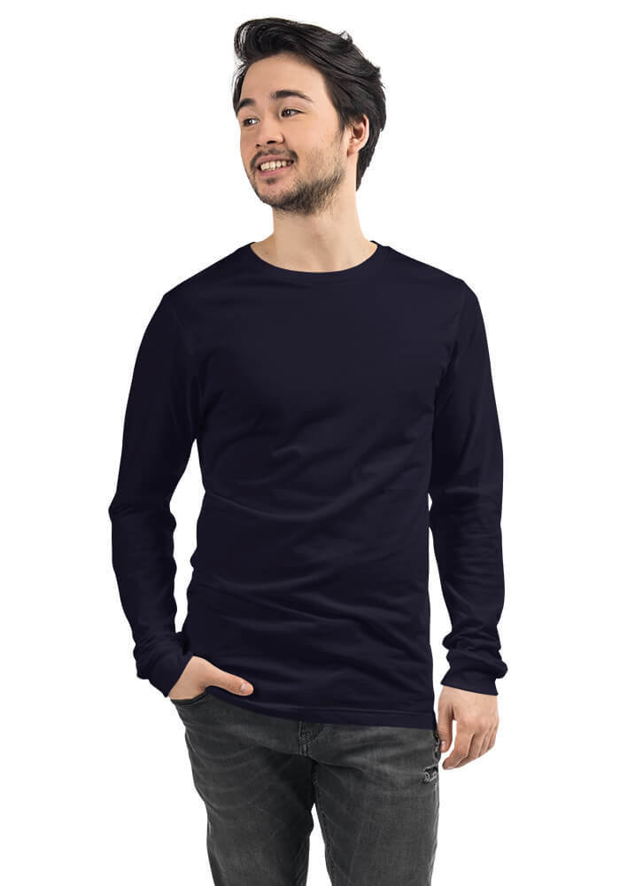 Unisex Long Sleeve Tee — Bella + Canvas 3501 — Navy