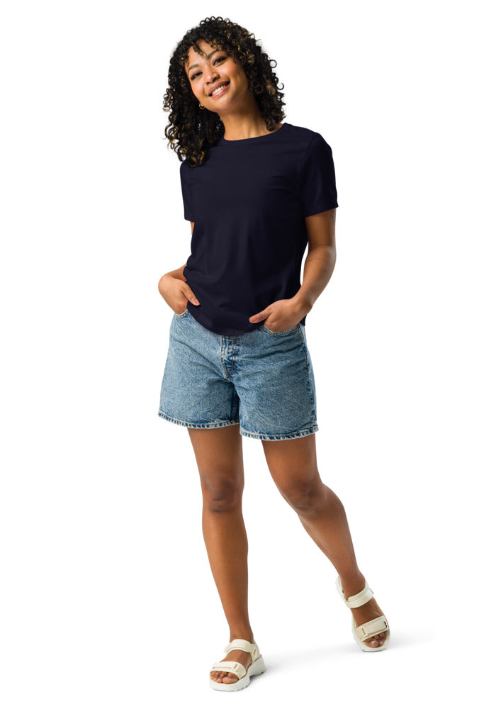 Women's Relaxed T-Shirt — Bella + Canvas 6400 — Navy