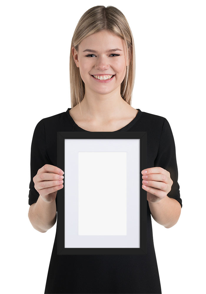 Matte Paper Framed Poster With Mat (cm) — Black / 21×30 cm