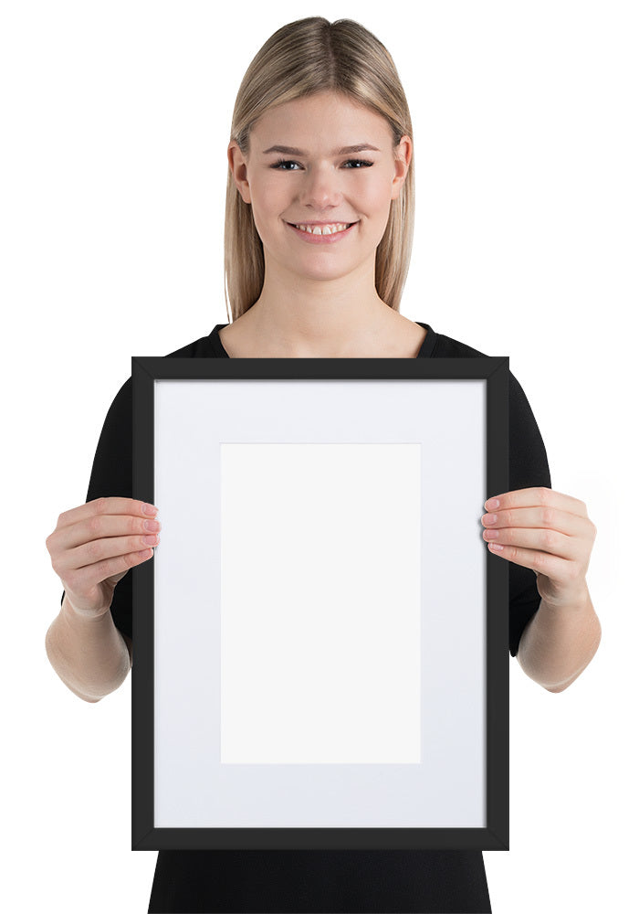 Matte Paper Framed Poster With Mat (cm) — Black / 30×40 cm