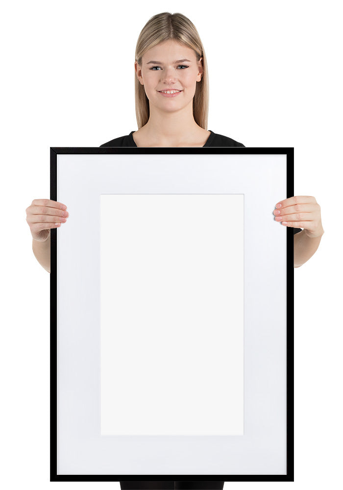 Matte Paper Framed Poster With Mat (cm) — Black / 50×70 cm