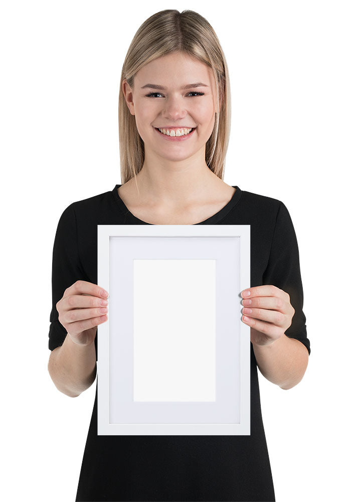 Matte Paper Framed Poster With Mat (cm) — White / 21×30 cm