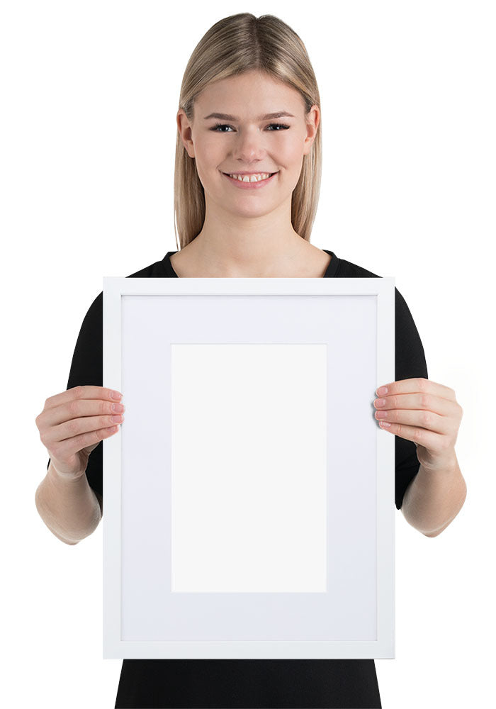 Matte Paper Framed Poster With Mat (cm) — White / 30×40 cm