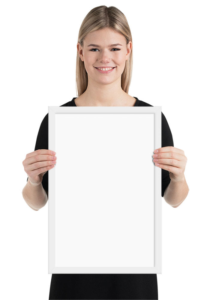 Premium Luster Photo Paper Framed Poster (in) — White / 12″×18″