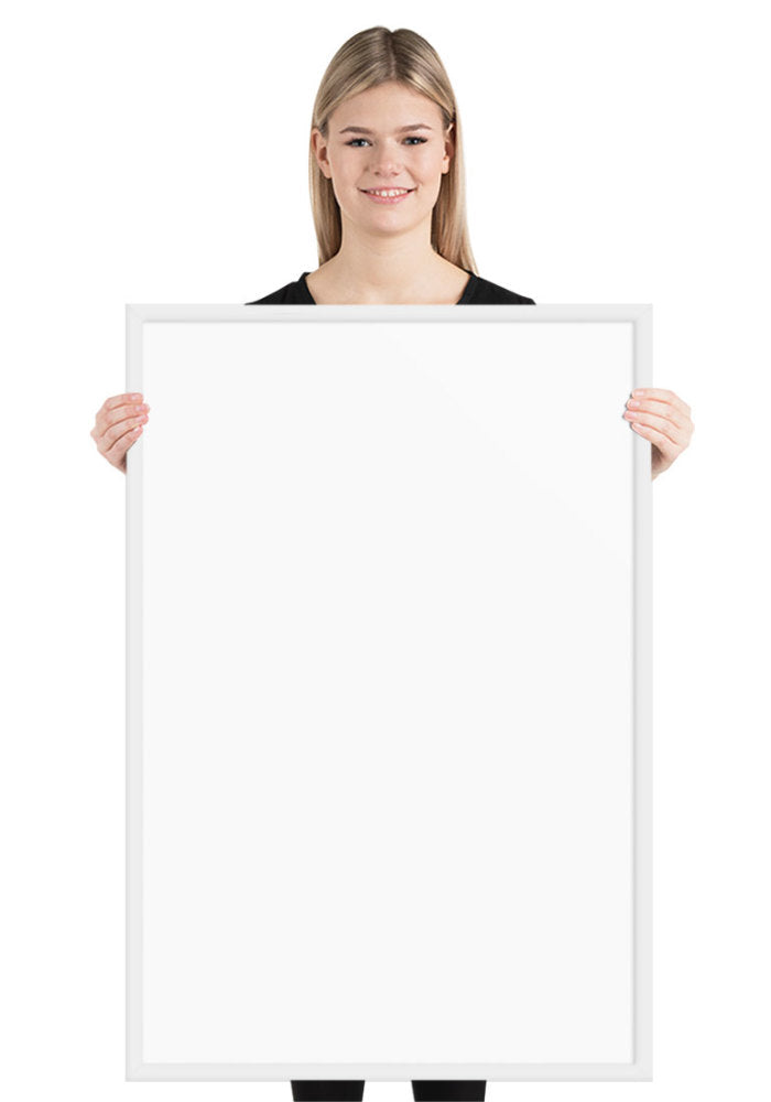 Premium Luster Photo Paper Framed Poster (in) — White / 24″×36″
