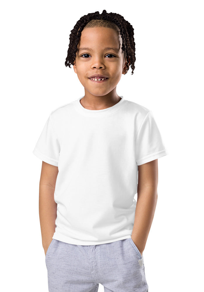 All-Over Print Kids Crew Neck T-Shirt — White / 2T