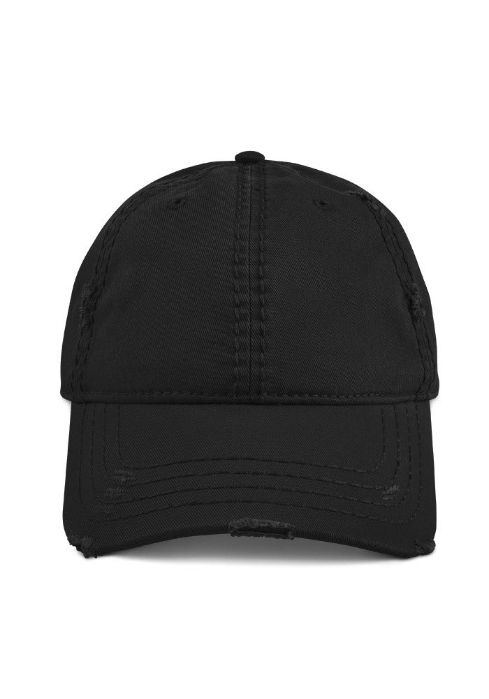 Distressed Dad Hat — Otto Cap 104-1018 — Black / One size