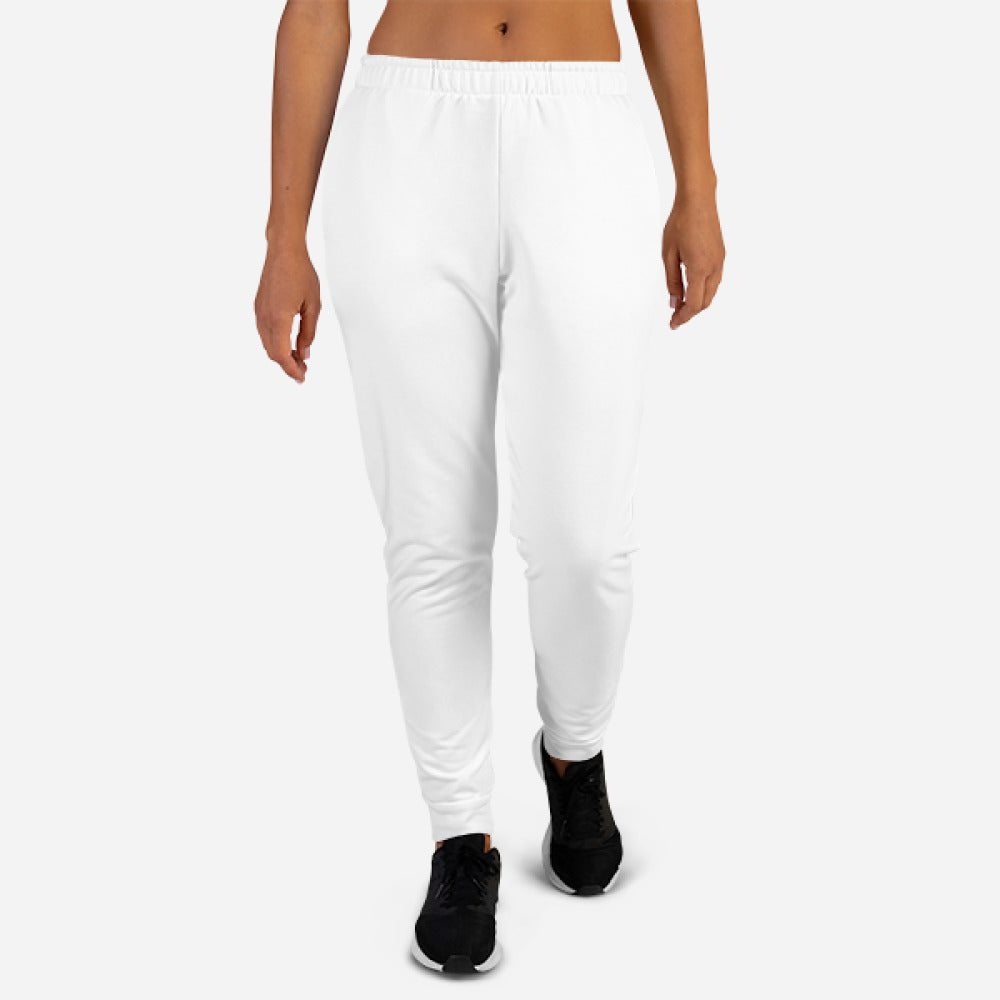 All-Over Print Recycled Women’s Joggers — White / S