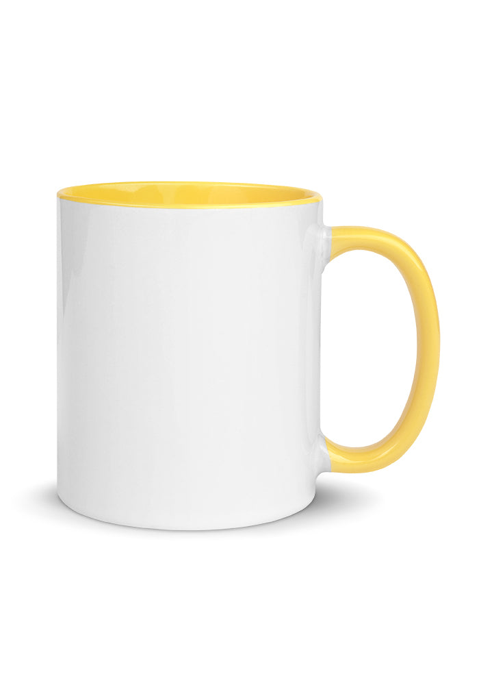 White Ceramic Mug with Color Inside — Yellow / 11 oz
