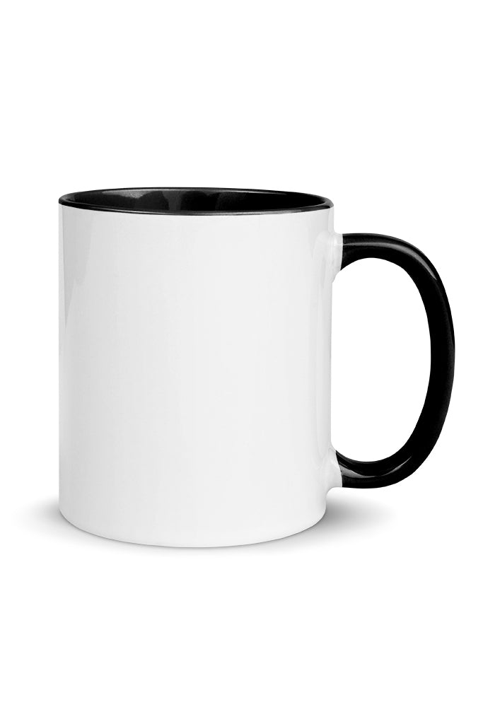 White Ceramic Mug with Color Inside — supplier product photograph; artwork added after approval