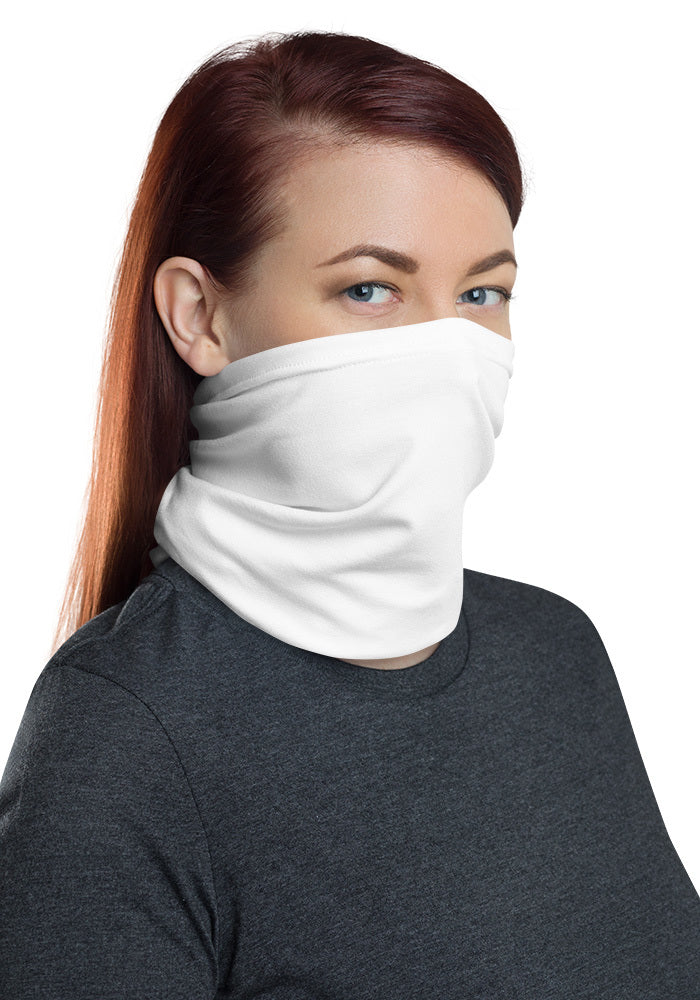 All-Over Print Neck Gaiter — White / One size