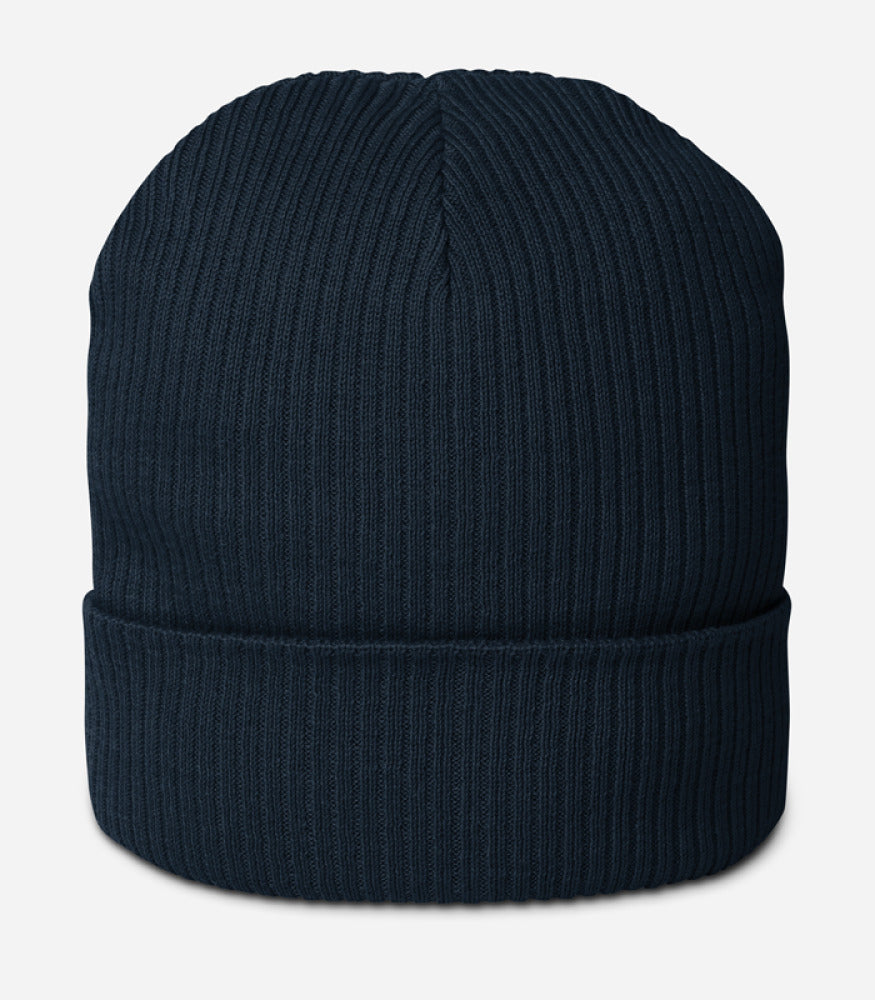 Organic Ribbed Beanie — Atlantis — Oxford Navy / One size