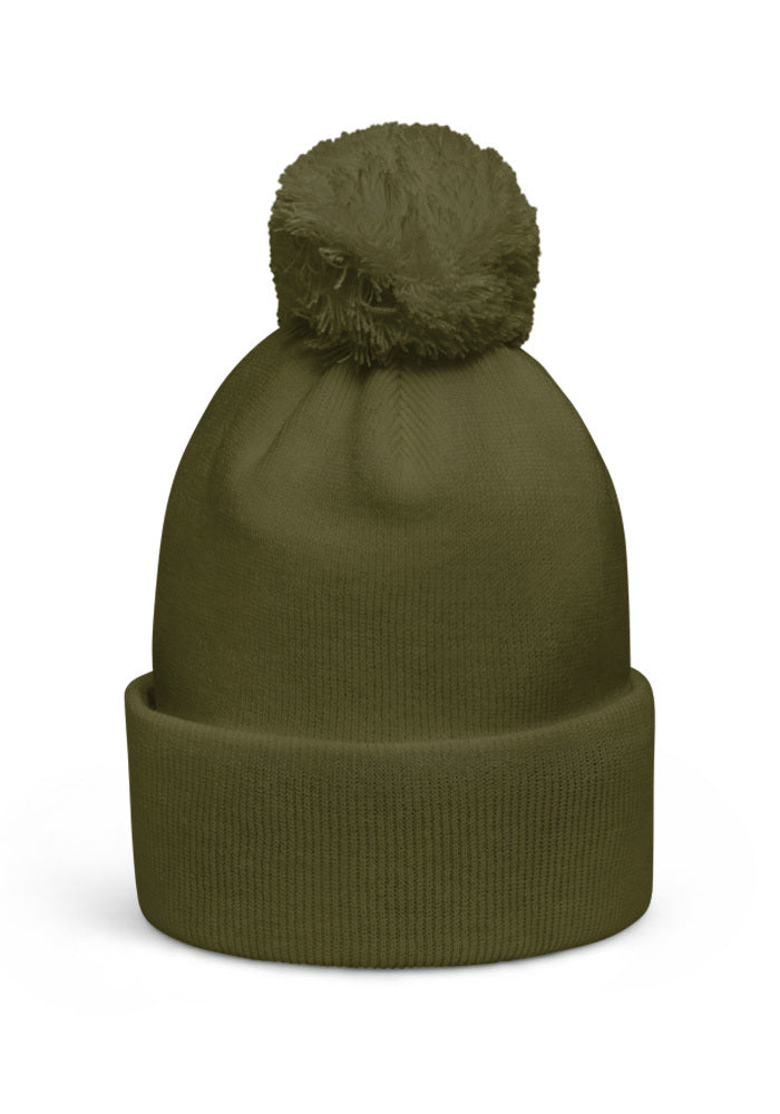 Pom-Pom Beanie — Beechfield B426 — Moss Green / One size