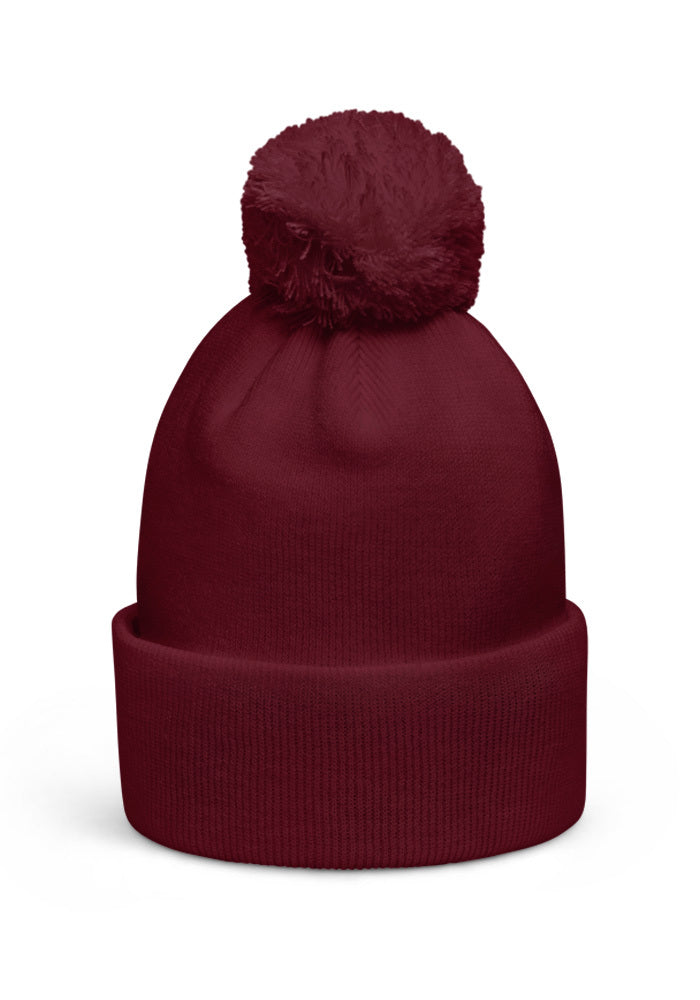 Pom-Pom Beanie — Beechfield B426 — Burgundy / One size