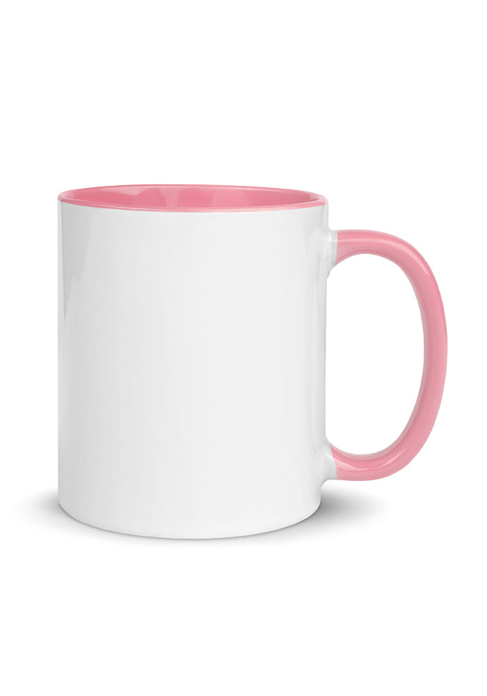 White Ceramic Mug with Color Inside — Pink / 11 oz