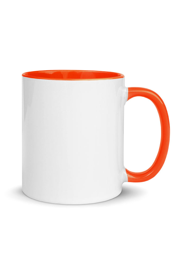 White Ceramic Mug with Color Inside — Orange / 11 oz