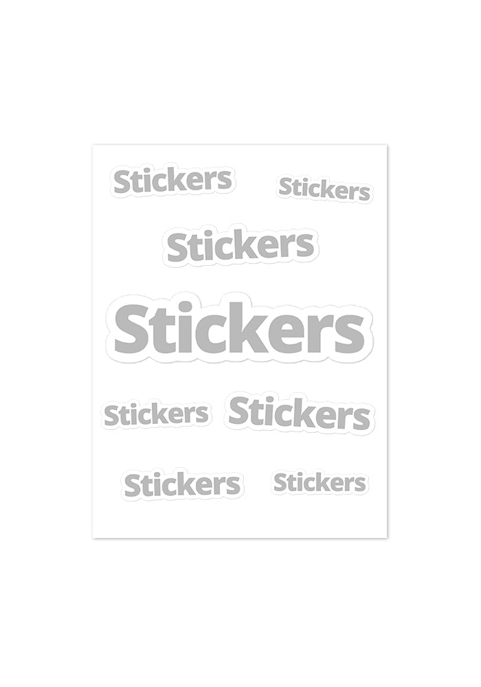 Kiss-Cut Sticker Sheet — supplier product photograph; artwork added after approval