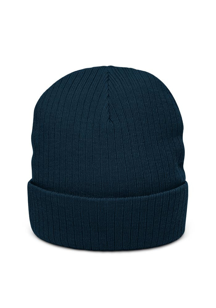 Ribbed Knit Beanie — Atlantis — Navy / One size