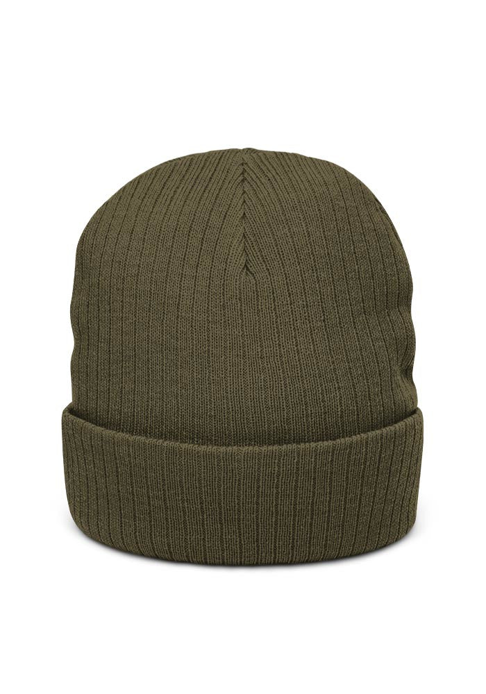 Ribbed Knit Beanie — Atlantis — Olive / One size