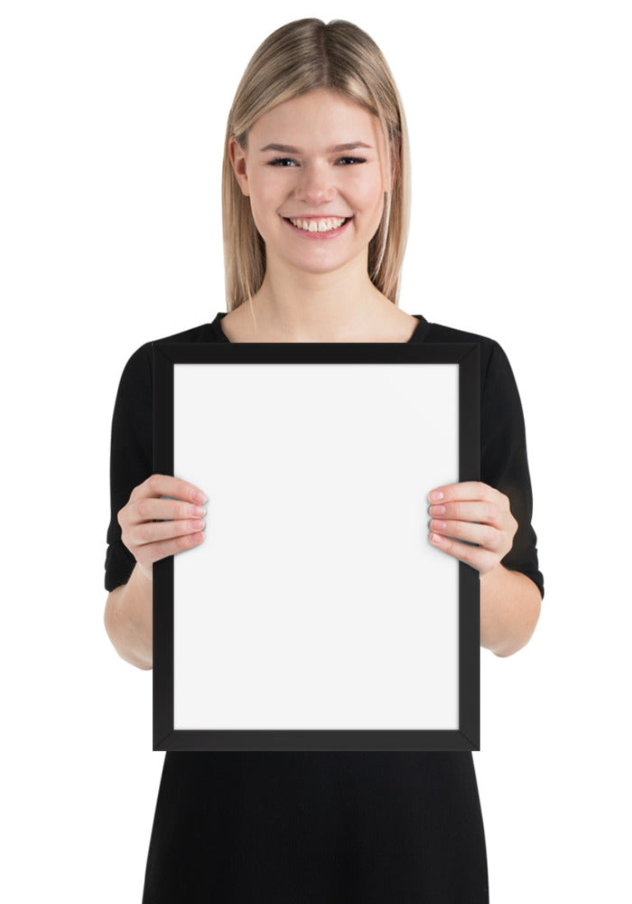 Premium Luster Photo Paper Framed Poster (in) — supplier product photograph; artwork added after approval