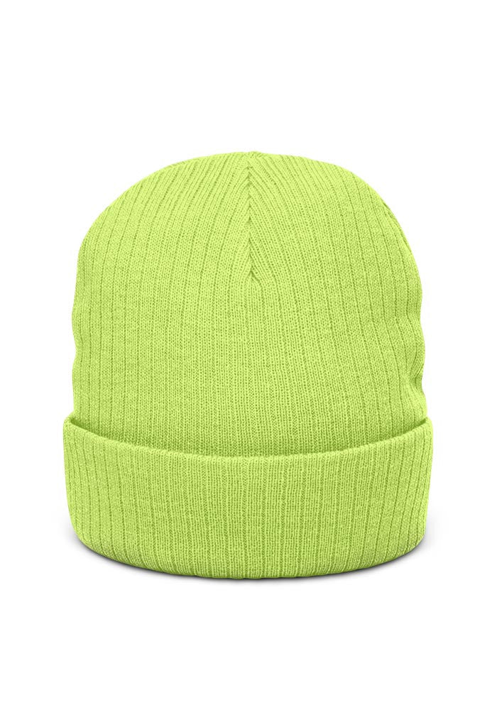Ribbed Knit Beanie — Atlantis — Acid Green / One size