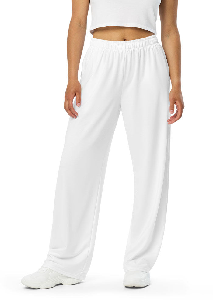 All-Over Print Unisex Wide-Leg Pants — White / 2XL