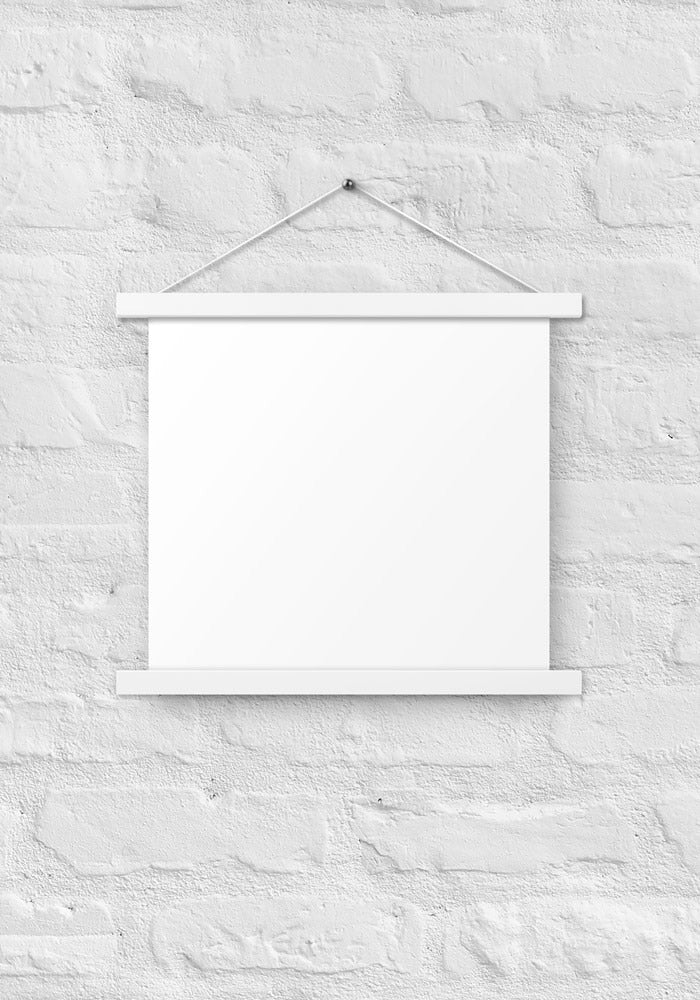 Enhanced Matte Paper Poster With Hanger (in) — White / 14″×14″