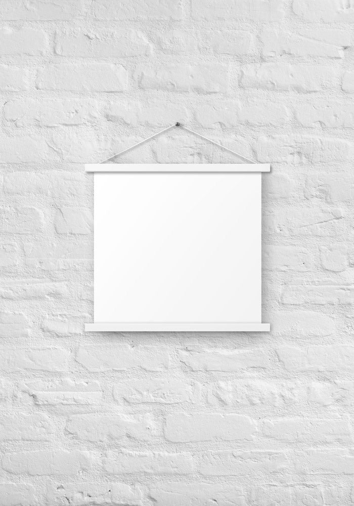 Enhanced Matte Paper Poster With Hanger (in) — White / 18″×18″