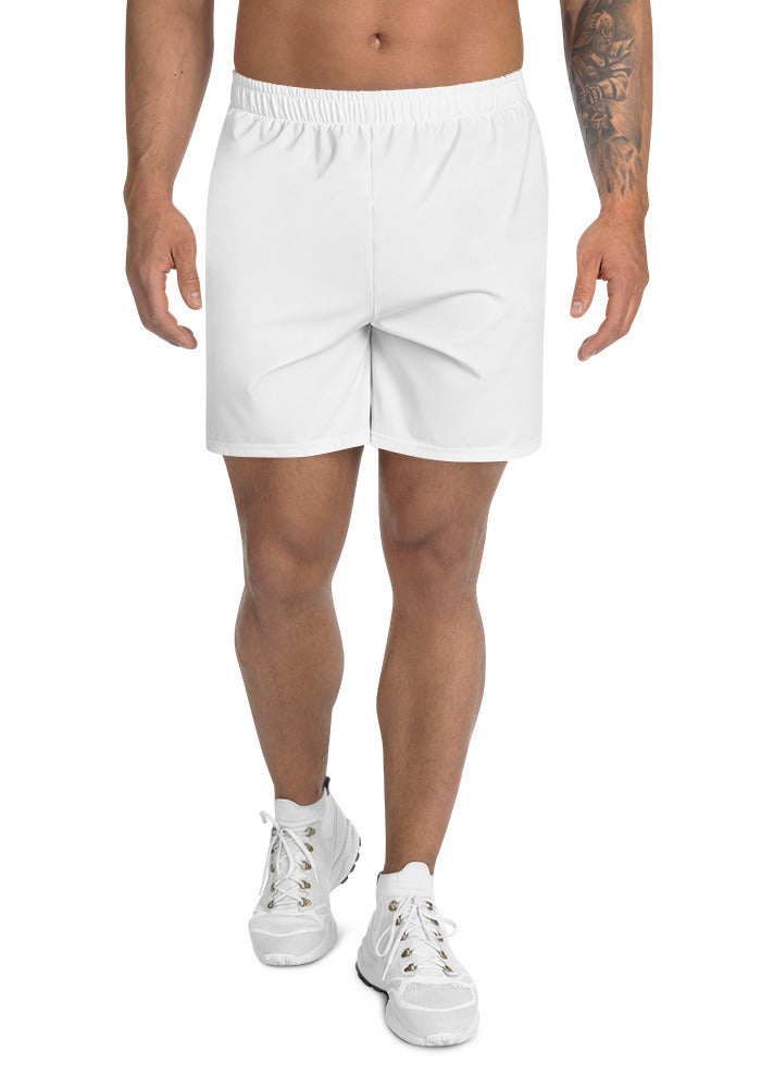 All-Over Print Unisex Athletic Long Shorts — White / 5XL