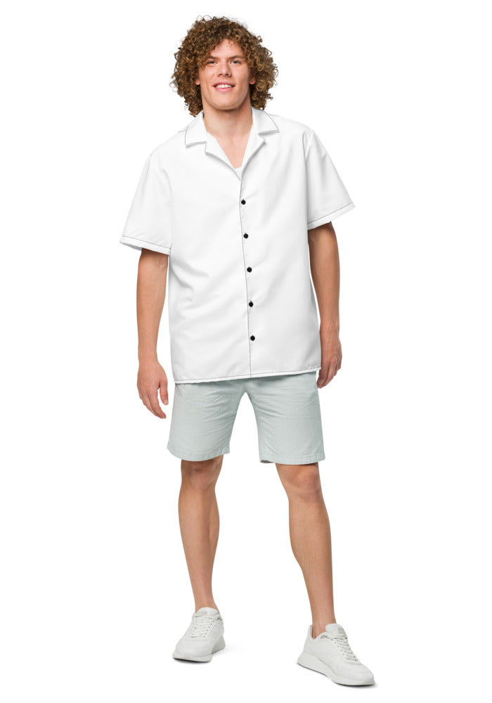 All-Over Print Unisex Button Shirt — White