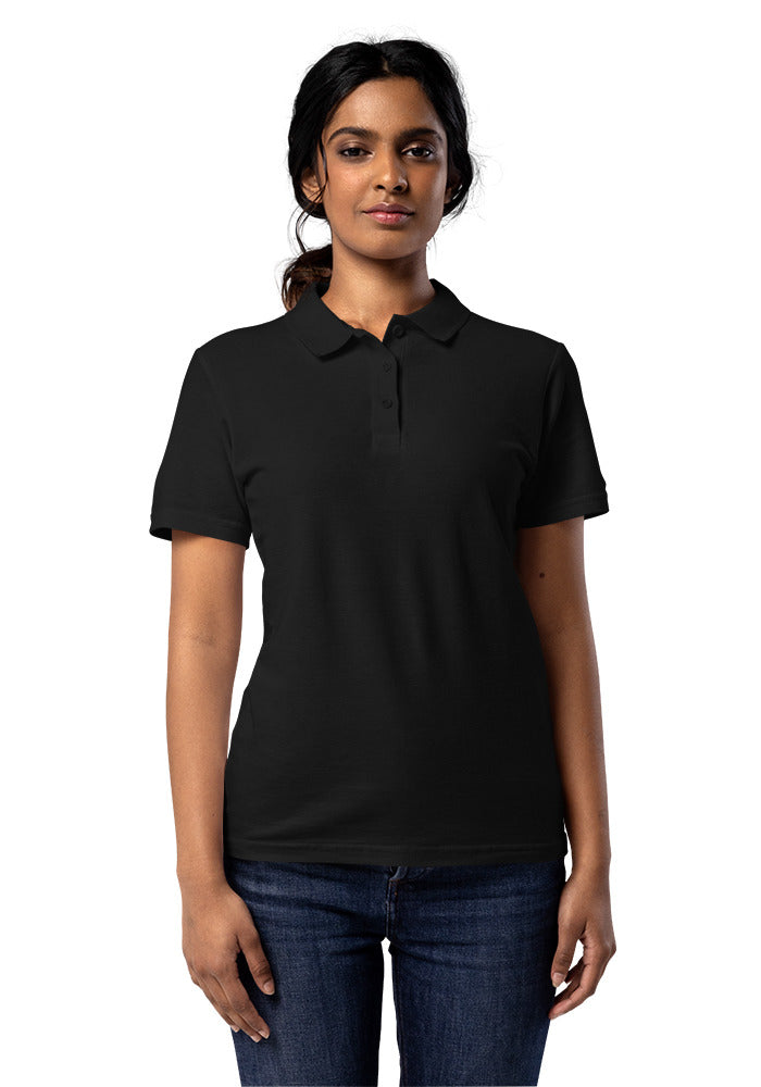 Women's Pique Polo Shirt — Gildan 64800L — Black / 2XL