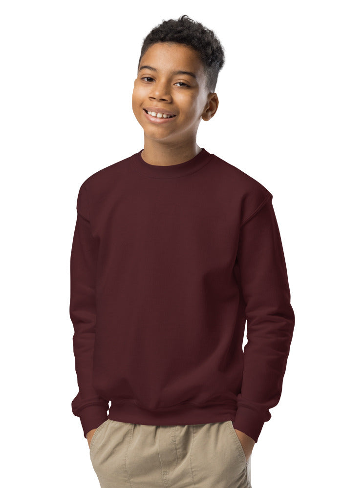 Youth Crew Neck Sweatshirt — Gildan 18000B — Maroon / XS