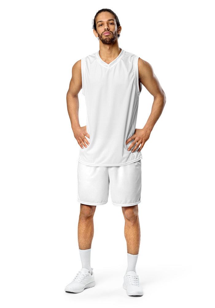 All-Over Print Recycled Unisex Basketball Jersey — White / 2XL