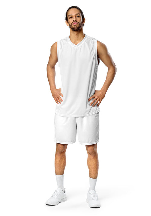 All-Over Print Recycled Unisex Basketball Jersey — White / 2XL
