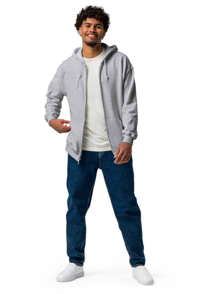 Unisex Heavy Blend Zip Hoodie — Gildan 18600 — Sport Grey