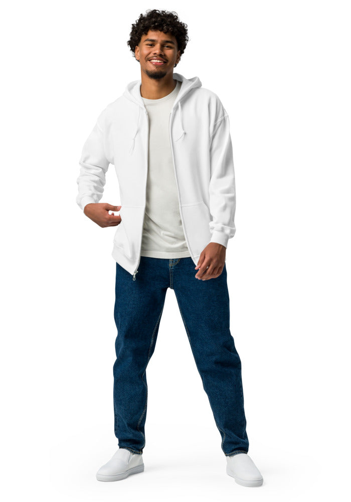 Unisex Heavy Blend Zip Hoodie — Gildan 18600 — White
