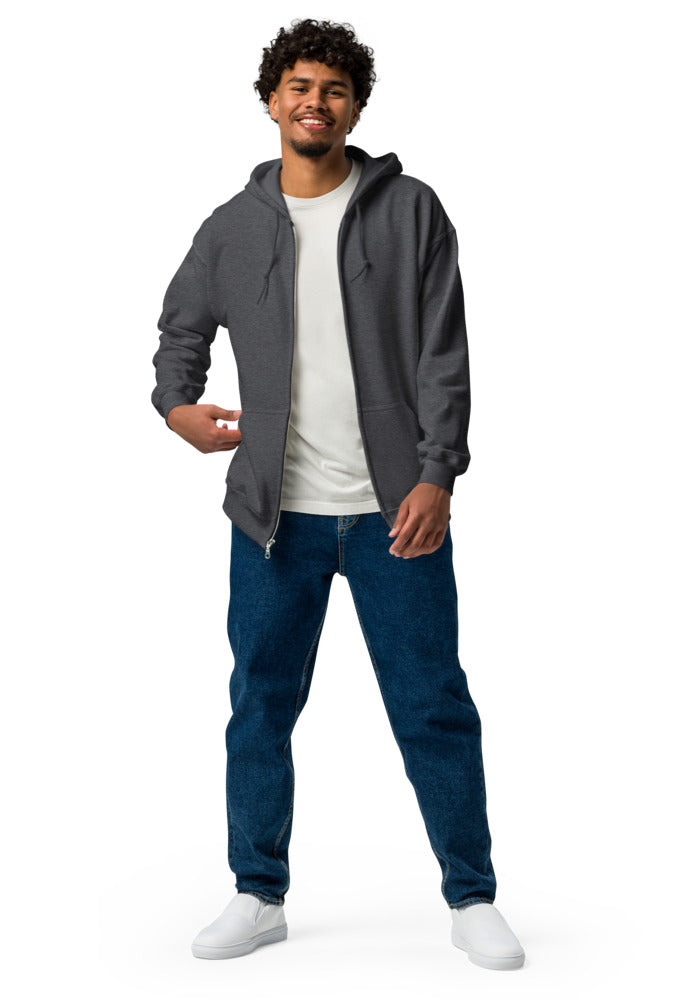 Unisex Heavy Blend Zip Hoodie — Gildan 18600 — Dark Heather