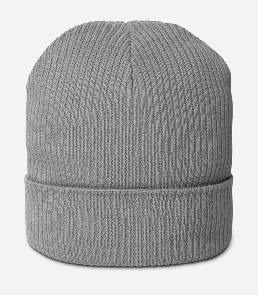 Organic Ribbed Beanie — Atlantis — Light Grey / One size