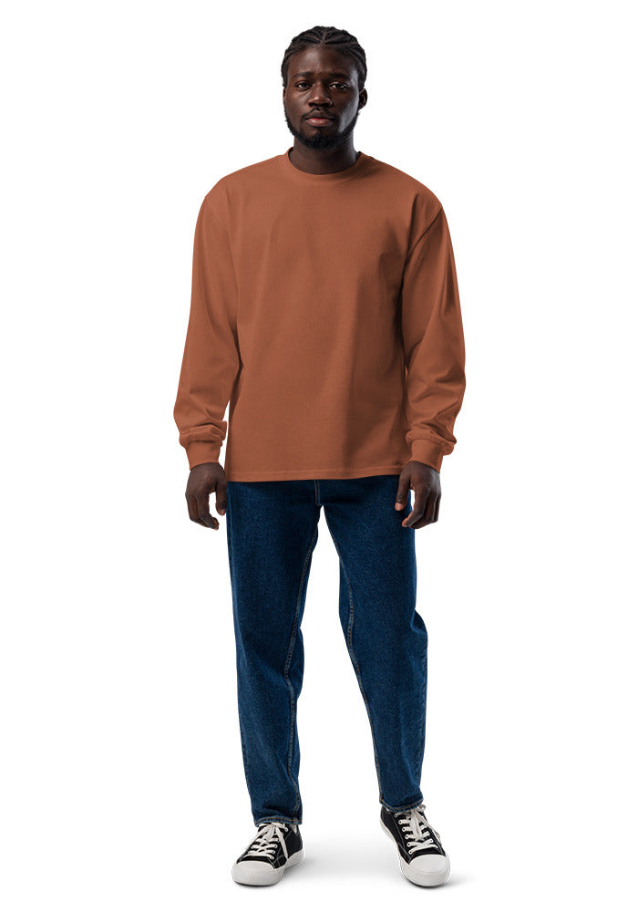 Unisex Premium Heavyweight Long Sleeve Shirt — AS Colour 5081 — Clay / XL