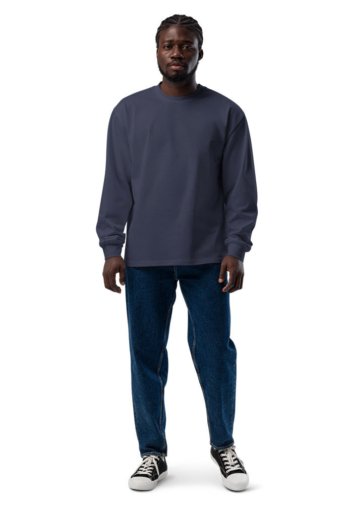 Unisex Premium Heavyweight Long Sleeve Shirt — AS Colour 5081 — Midnight Blue / M