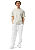All-Over Print Unisex Wide-Leg Joggers — White / 2XL