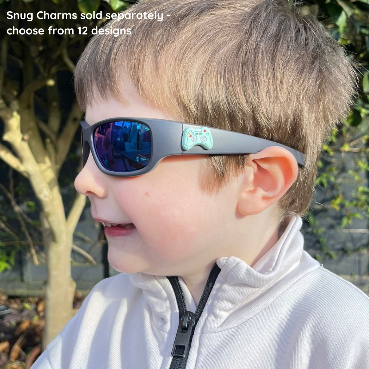Black Charcoal Kids Sunglasses | REVO Lens | Snug Fit | 3-5 Years