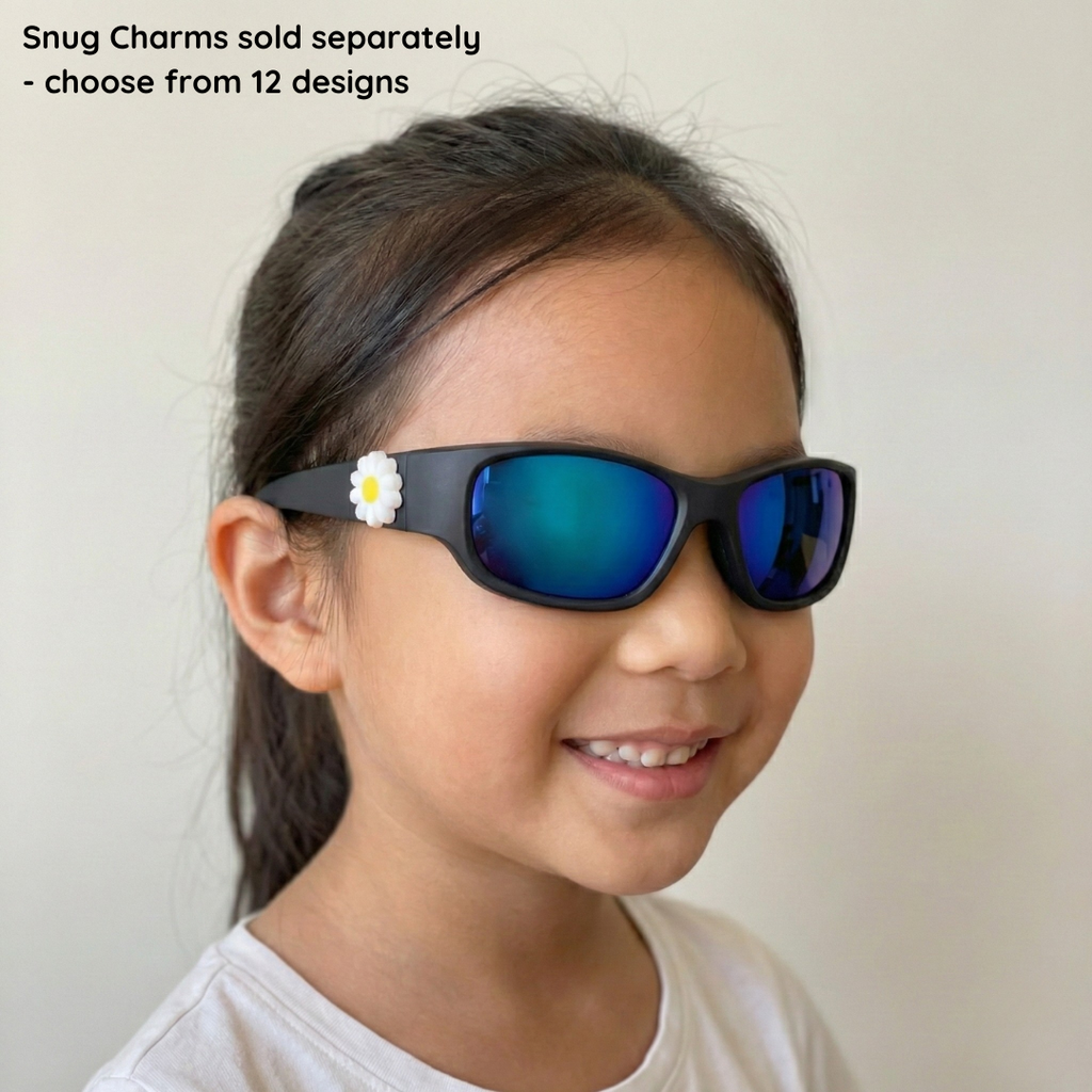 Black Charcoal Kids Sunglasses | REVO Lens | Snug Fit | 6-12 Years