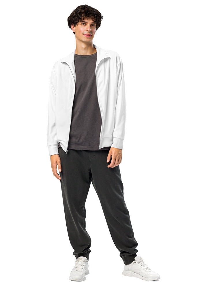 All-Over Print Recycled Unisex Track Jacket — White / S
