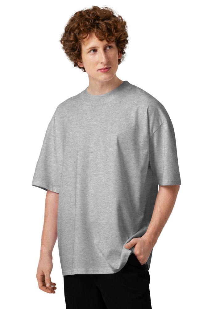 Unisex Organic Oversized High Neck Blaster 2.0 T-Shirt — Stanley/Stella SATU020 — Heather Grey
