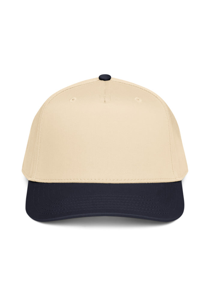 5 Panel Mid-Profile Baseball Cap — Otto Cap 31-069 — Navy/Natural / One size