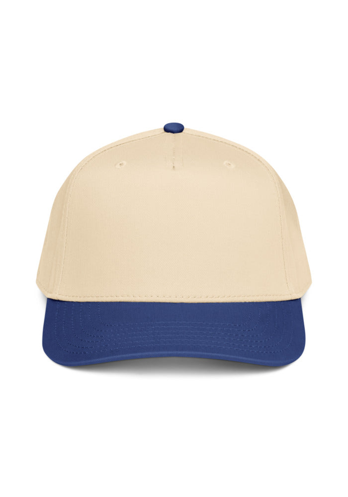 5 Panel Mid-Profile Baseball Cap — Otto Cap 31-069 — Royal/Natural / One size
