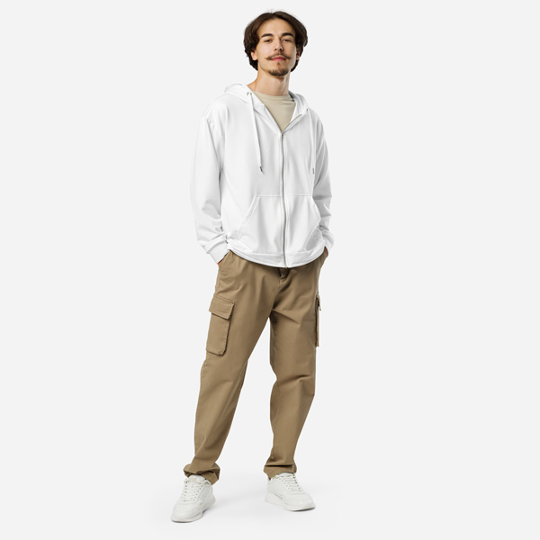 All-Over Print Recycled Unisex Zip Hoodie — supplier product photograph