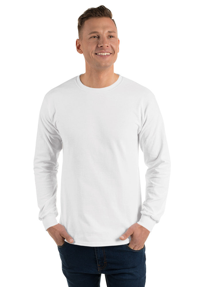 Unisex Long Sleeve Shirt — Gildan 2400 — White / XL