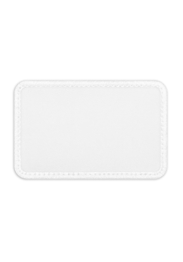 Embroidered Tactical Patches — White / Rectangle 3.5″×2.25″